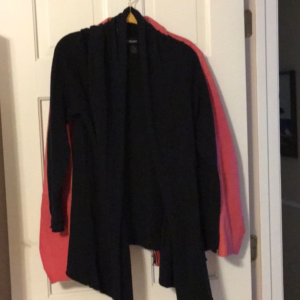 EUC LANE BRYANT SHAWL COLLAR DRAPED FRONT,SIZE 14/16, Black long sleeve sweater